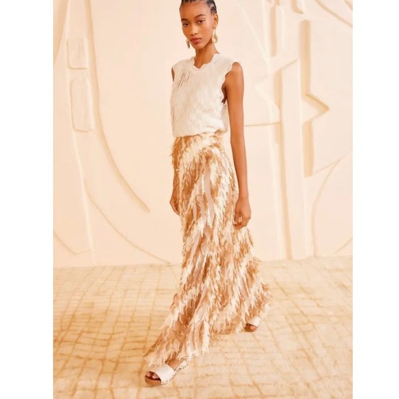NWT ULLA JOHNSON Milou Maxi Skirt Sandstone 4 - Picture 3 of 9